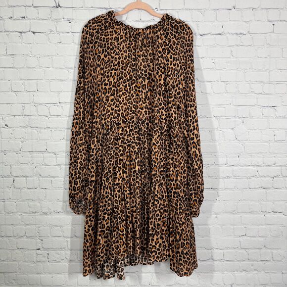 Wonderly Dress Womens Plus 3X Animal Print Ruffle Baby Doll Festival Date Night - Picture 2 of 15